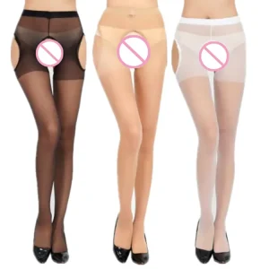 Women Stockings Open Crotch Pantyhose Femme Tights Silk Stockings Women Plus Size White Lingerie Exotic Lenceria Medias De Mujer