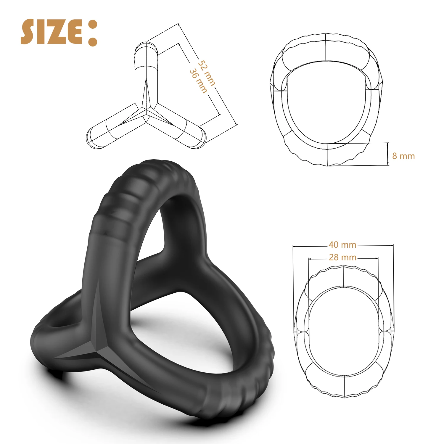 Reusable Silicone Penis Ring - Newest Design for Delayed Ejaculation & Penis Enlargement, Dick Enlarger Sex Toy for Men - Image 10