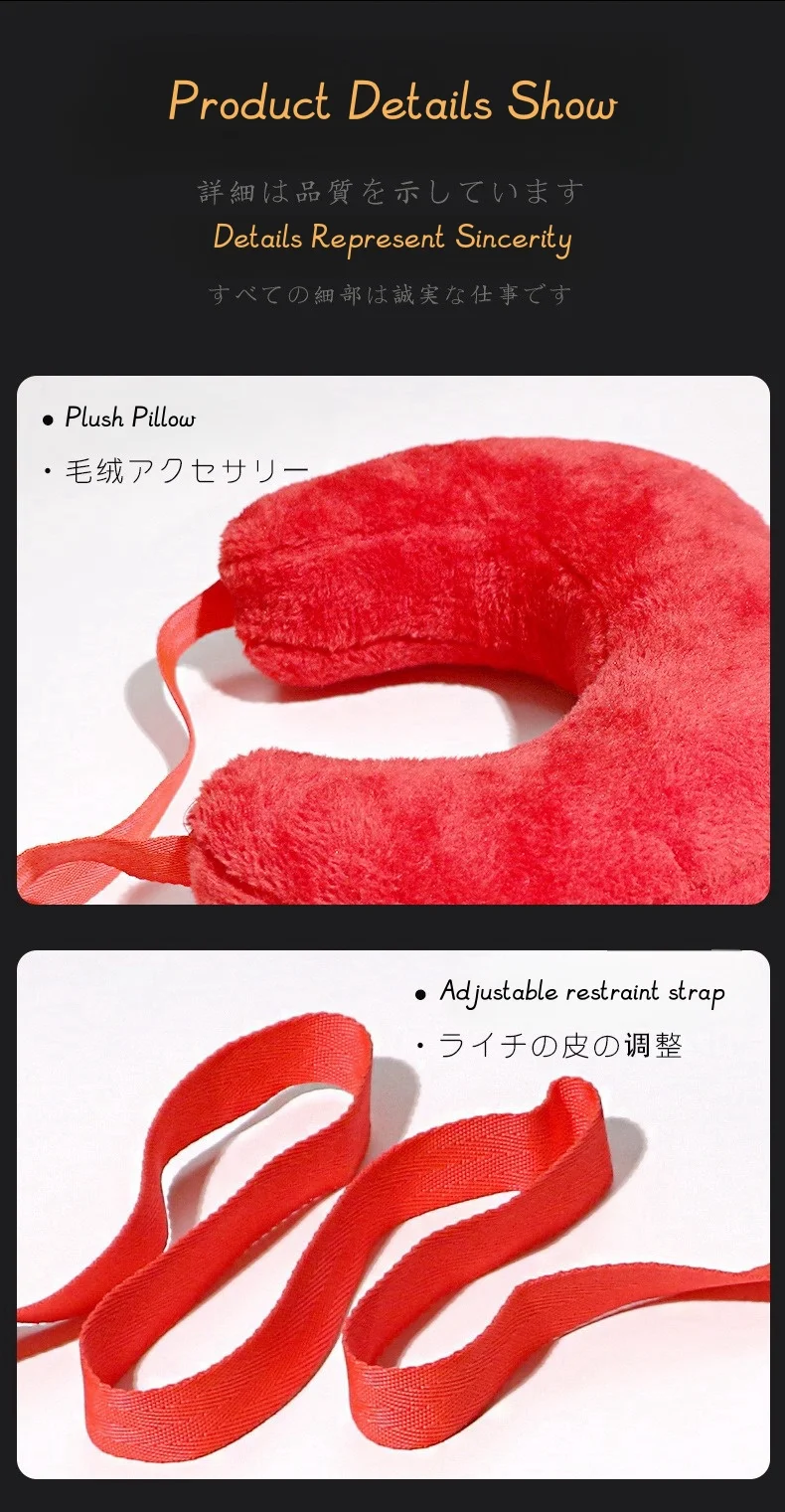 SM Astraddle Pillow, Restrain Sex Toy, Sex Toy Set (Complimentary Mouth Ball and Plush Eye Mask) - Image 9