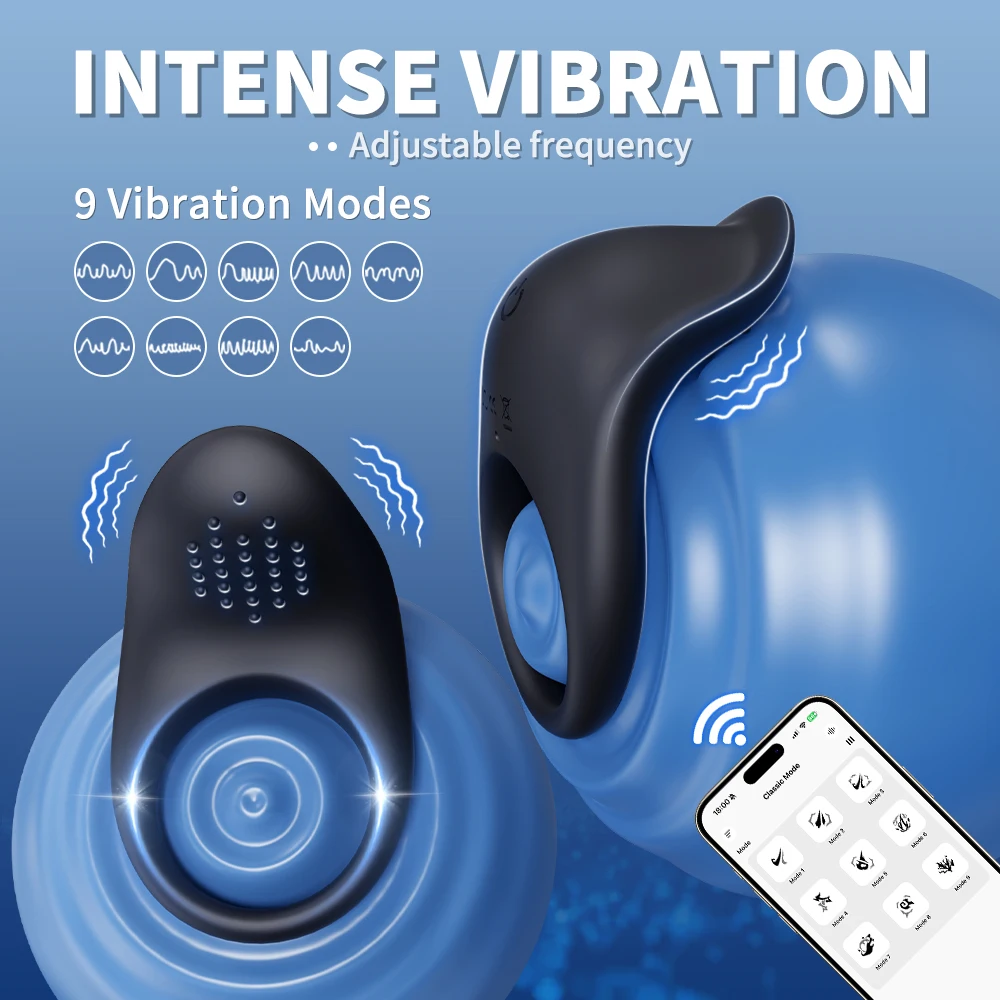 APP Control Vibrator Cock Ring for Men Delay Ejaculation Penis Ring Sex Toys Lock Penisring Cockring Adult Male Sex Supplies 18+ - Image 2