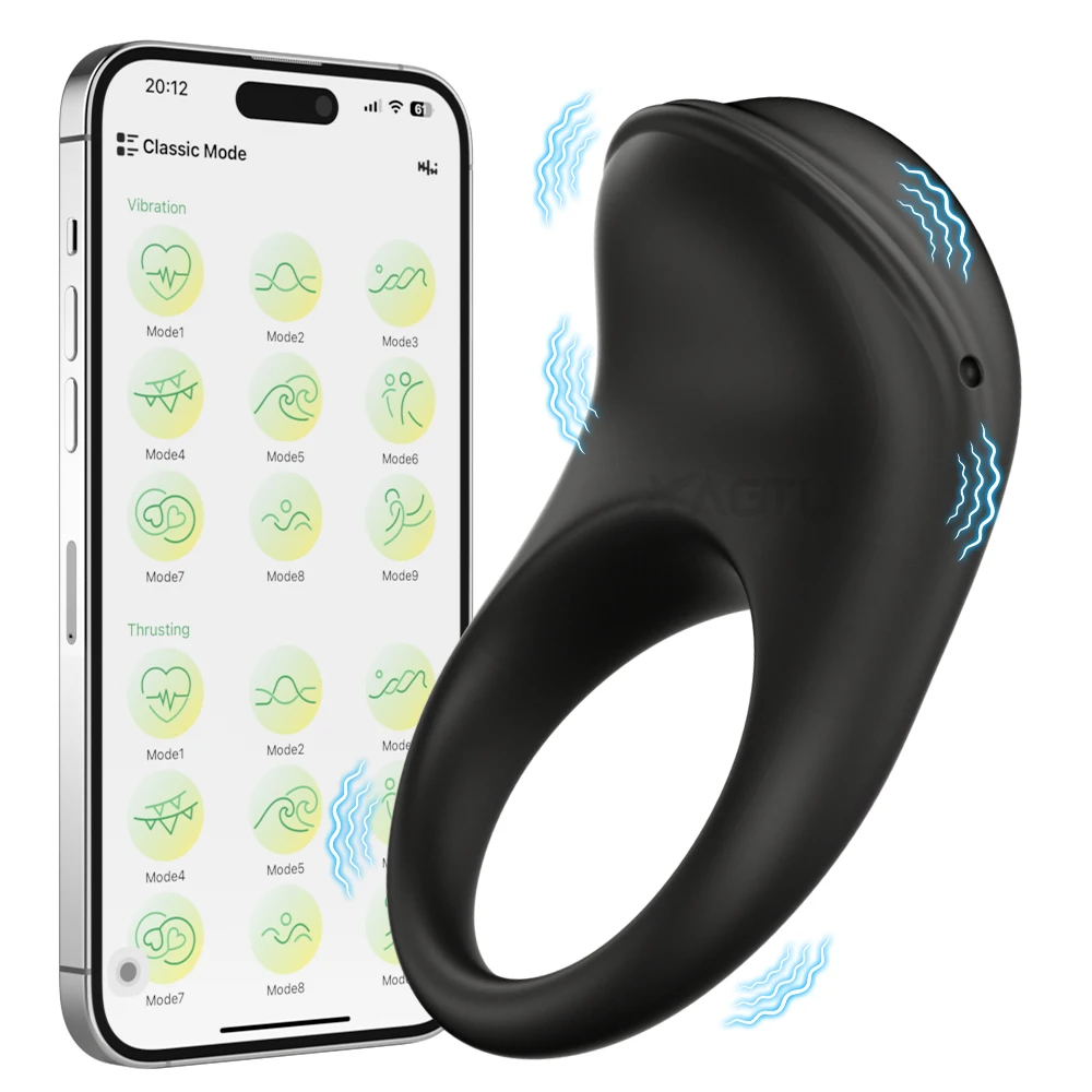 APP Control Vibrator Cock Ring for Men Delay Ejaculation Penis Ring Sex Toys Lock Penisring Cockring Adult Male Sex Supplies 18+ - Image 8