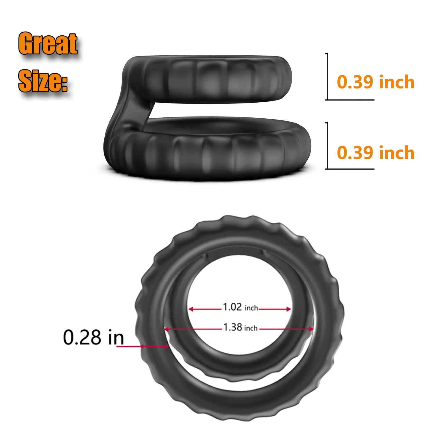 Reusable Silicone Penis Ring - Newest Design for Delayed Ejaculation & Penis Enlargement, Dick Enlarger Sex Toy for Men - Image 9