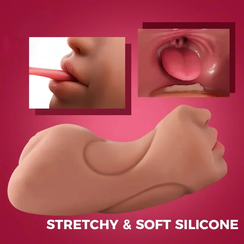 3 in 1 Pocket Pussy Vigina and Mouth Lifelike Sex Doll with Face TPE Portable Adult Sex Love Toy Male Stroker for Sexy Adult Men - Image 24