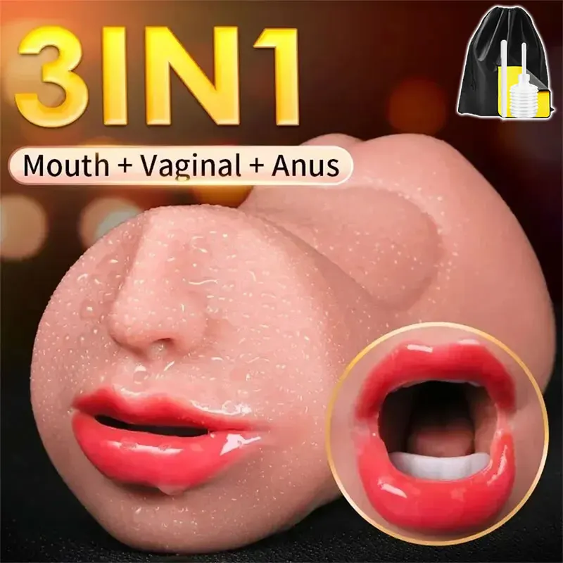3 in 1 Pocket Pussy Vigina and Mouth Lifelike Sex Doll with Face TPE Portable Adult Sex Love Toy Male Stroker for Sexy Adult Men - Image 8