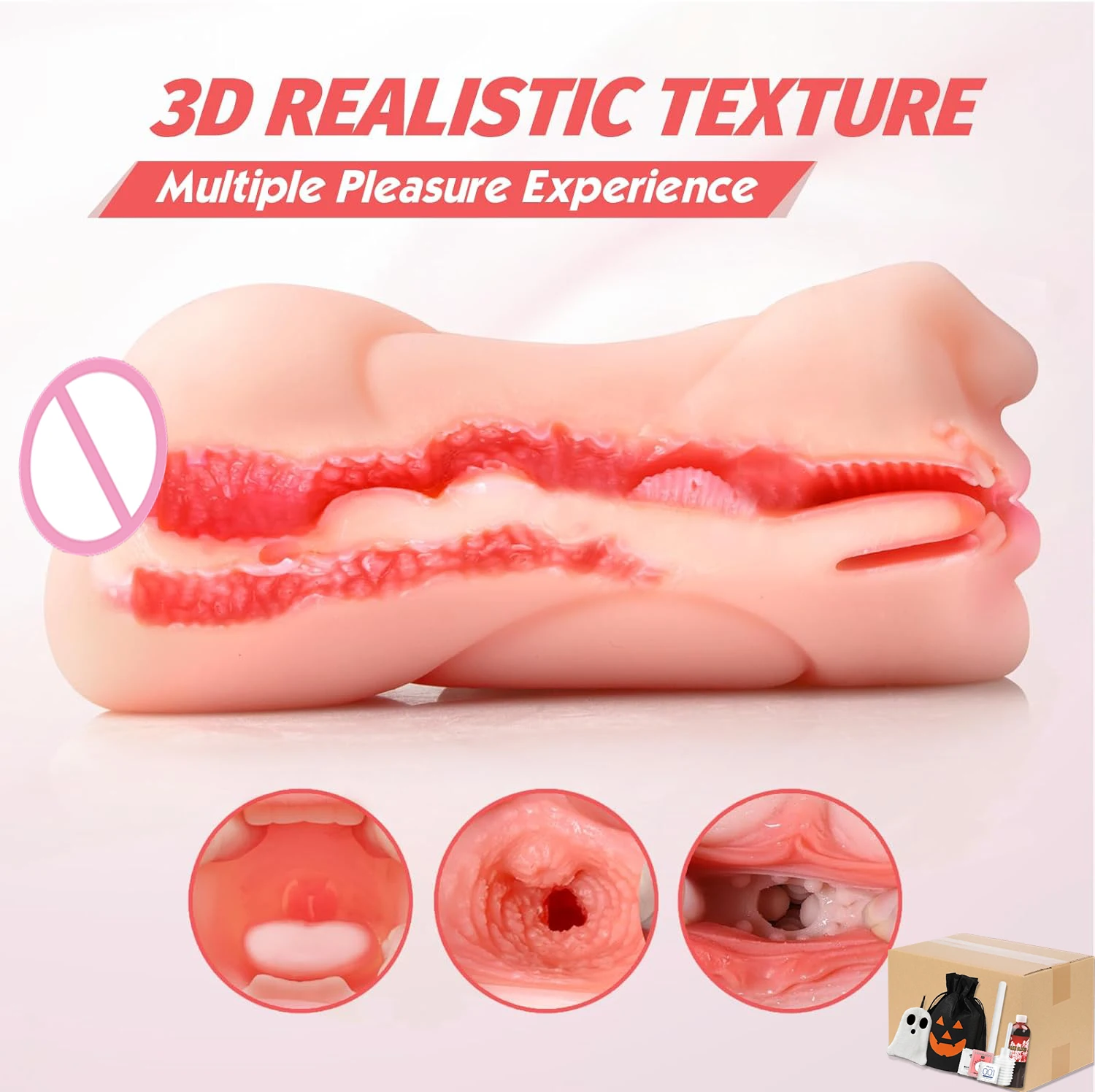 3 in 1 Pocket Pussy Vigina and Mouth Lifelike Sex Doll with Face TPE Portable Adult Sex Love Toy Male Stroker for Sexy Adult Men - Image 7