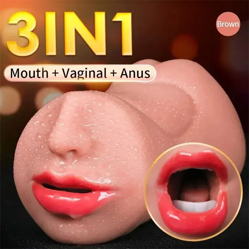 3 in 1 Pocket Pussy Vigina and Mouth Lifelike Sex Doll with Face TPE Portable Adult Sex Love Toy Male Stroker for Sexy Adult Men - Image 11