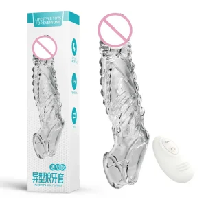 Bullet Vibrator Ring Clear Cock Ring Extender Reusable Penis Sleeve Ultra-Soft Enlarger for Couples Vibrating Dildo Sex Toys Men