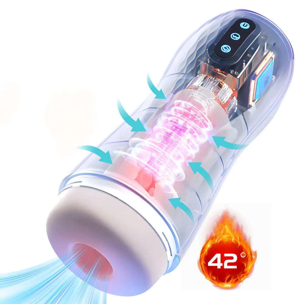 Male Masturbator Automatic Sucking Vibration Blowjob Machine Heating Pussy Penis Pump Masturbation Cup Sex Toys for Men Supplies
