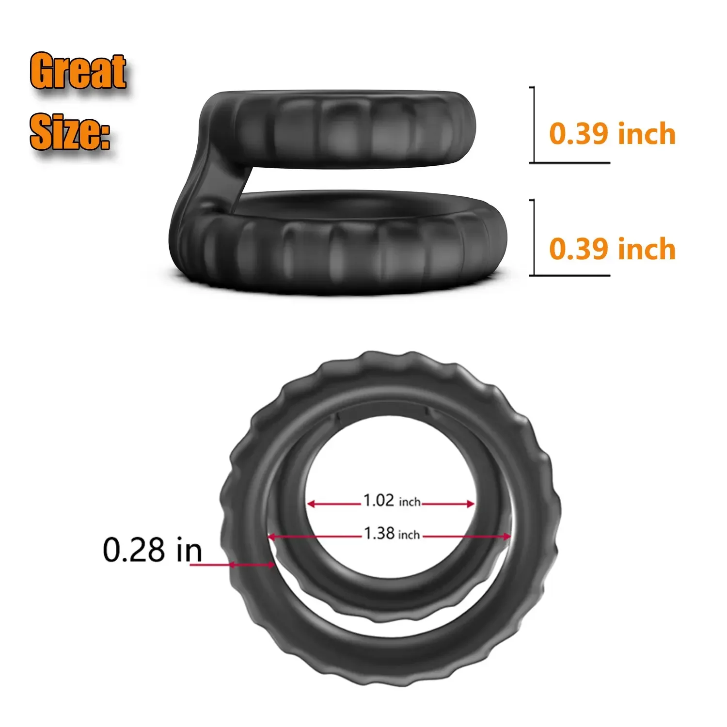 Reusable Silicone Penis Ring - Newest Design for Delayed Ejaculation & Penis Enlargement, Dick Enlarger Sex Toy for Men - Image 4