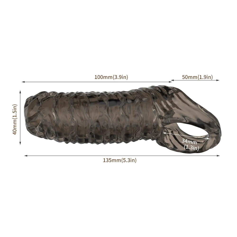Penis Ring Male Realistic Penis Sleeve Extender Cock Sleeve Dick Enlargement Delay Ejaculation Cock Ring Reusable Condom Sex Toy - Image 7
