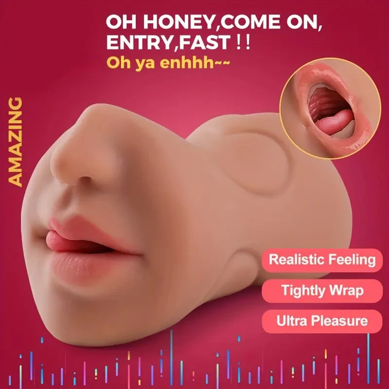 3 in 1 Pocket Pussy Vigina and Mouth Lifelike Sex Doll with Face TPE Portable Adult Sex Love Toy Male Stroker for Sexy Adult Men - Image 4