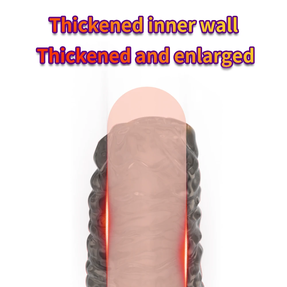 Penis Ring Male Realistic Penis Sleeve Extender Cock Sleeve Dick Enlargement Delay Ejaculation Cock Ring Reusable Condom Sex Toy - Image 11