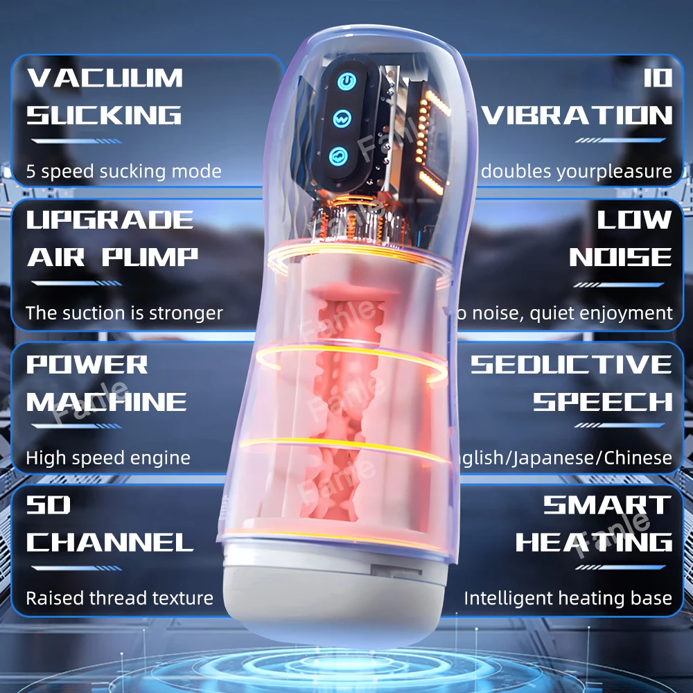 Male Masturbator Automatic Sucking Vibration Blowjob Machine Heating Pussy Penis Pump Masturbation Cup Sex Toys for Men Supplies - Image 4