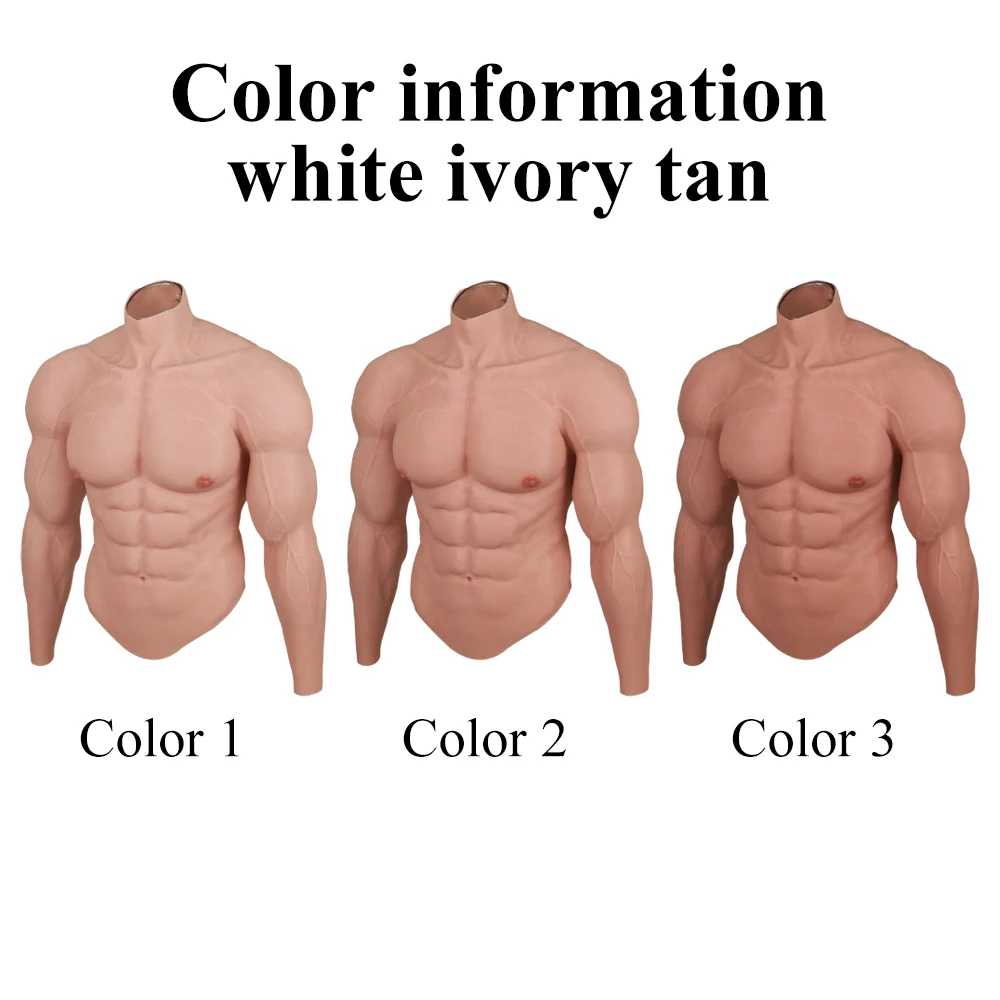 Realistic Silicone Male Muscle XL Size 60-100kg Suitable Suit Simulation Strong Figure Artificial Sturdy Chest Men Crossdresser - Image 6