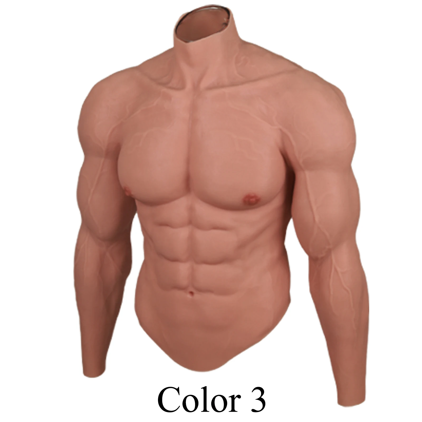 Realistic Silicone Male Muscle XL Size 60-100kg Suitable Suit Simulation Strong Figure Artificial Sturdy Chest Men Crossdresser - Image 8