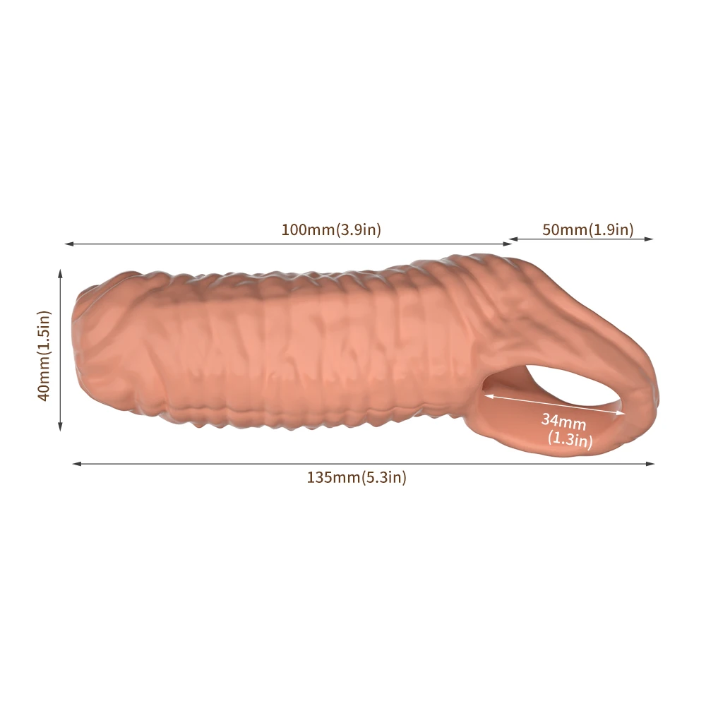 Penis Ring Male Realistic Penis Sleeve Extender Cock Sleeve Dick Enlargement Delay Ejaculation Cock Ring Reusable Condom Sex Toy - Image 8
