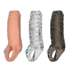 Penis Ring Male Realistic Penis Sleeve Extender Cock Sleeve Dick Enlargement Delay Ejaculation Cock Ring Reusable Condom Sex Toy