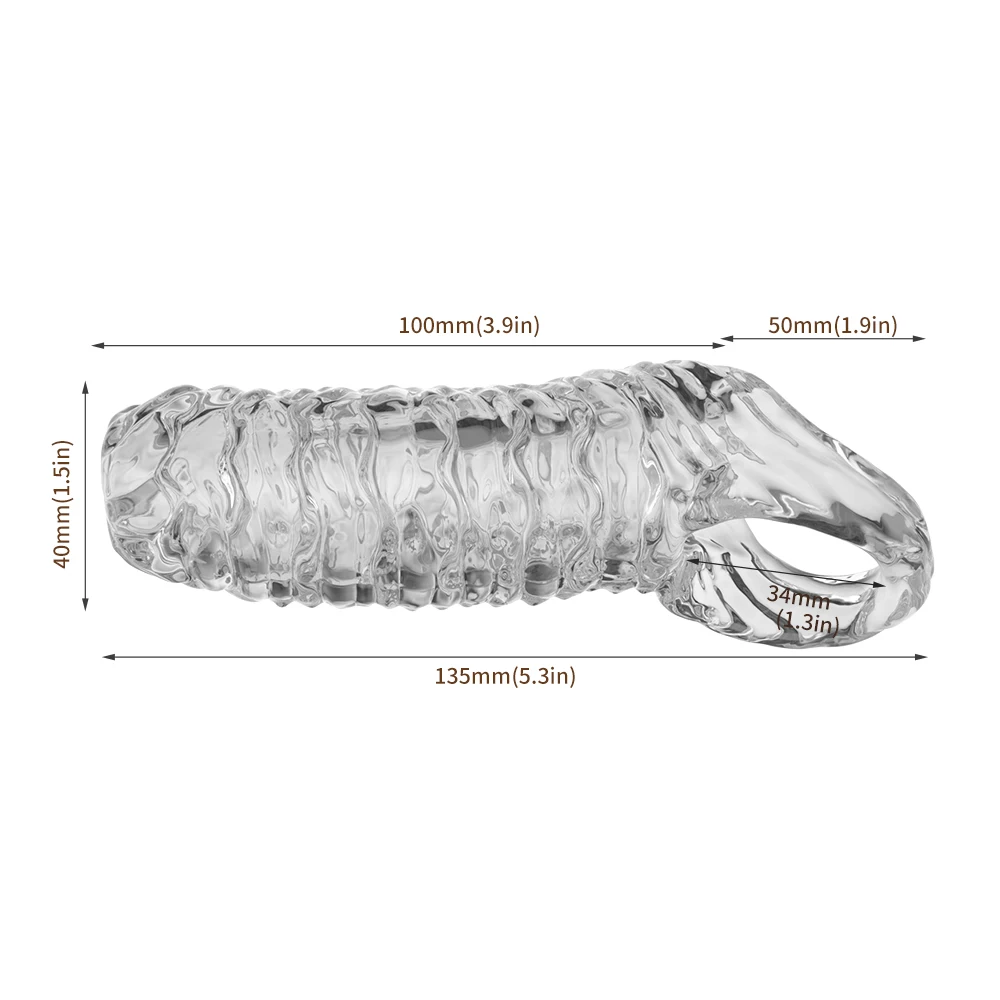 Penis Ring Male Realistic Penis Sleeve Extender Cock Sleeve Dick Enlargement Delay Ejaculation Cock Ring Reusable Condom Sex Toy - Image 9