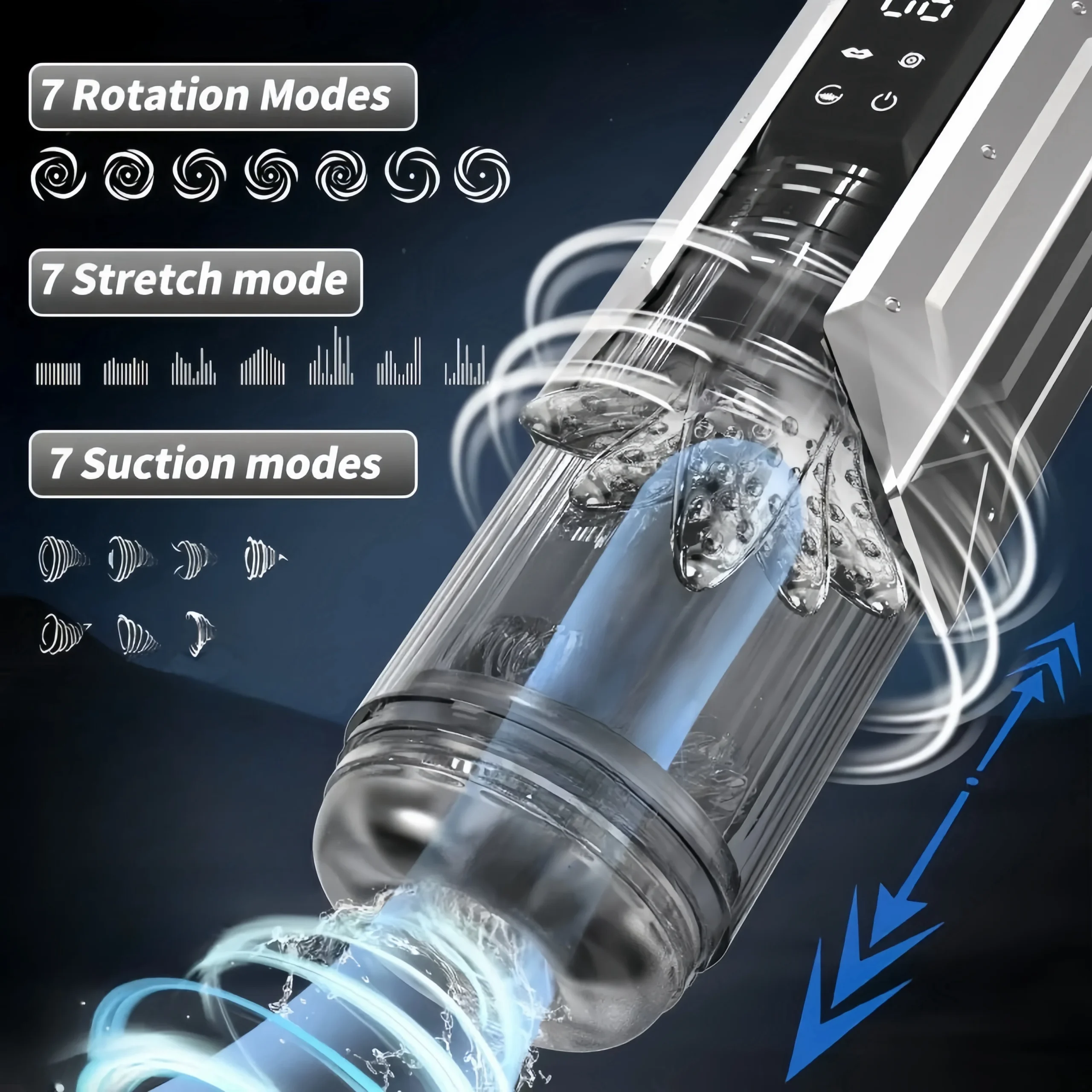 Male Masturbator With 7 Sucking & Vibrating & Telescopic & Rotating Modes Automatic Vagina Male Masturbator Cup Sex Toys for Men - Image 6