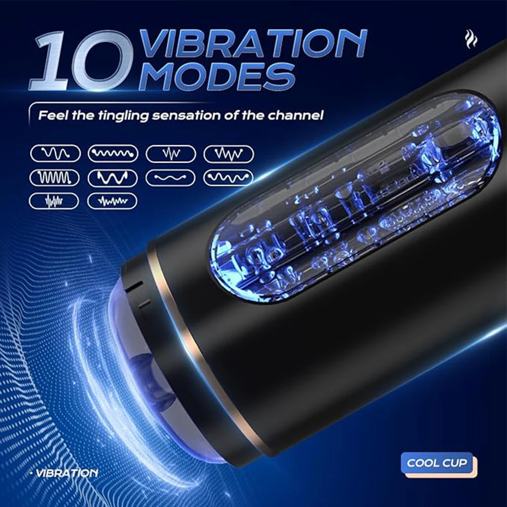 10 Frequency Male Vibration Masturbation Cup Intelligent Voice Interactive Aircraft Cup Penis Exercise Device Adult Sex Products - Image 2