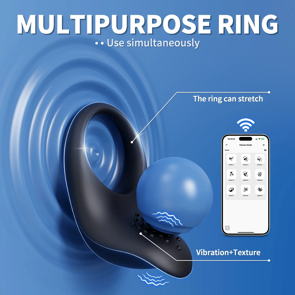 APP Control Vibrator Cock Ring for Men Delay Ejaculation Penis Ring Sex Toys Lock Penisring Cockring Adult Male Sex Supplies 18+ - Image 4