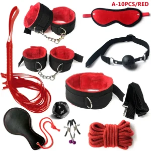 Leather BDSM Kit Handcuffs Sex Toys Games For Couples Body Harness Cuffs Bondage Straps Erotic Adult Sex Toys for Party Sexy