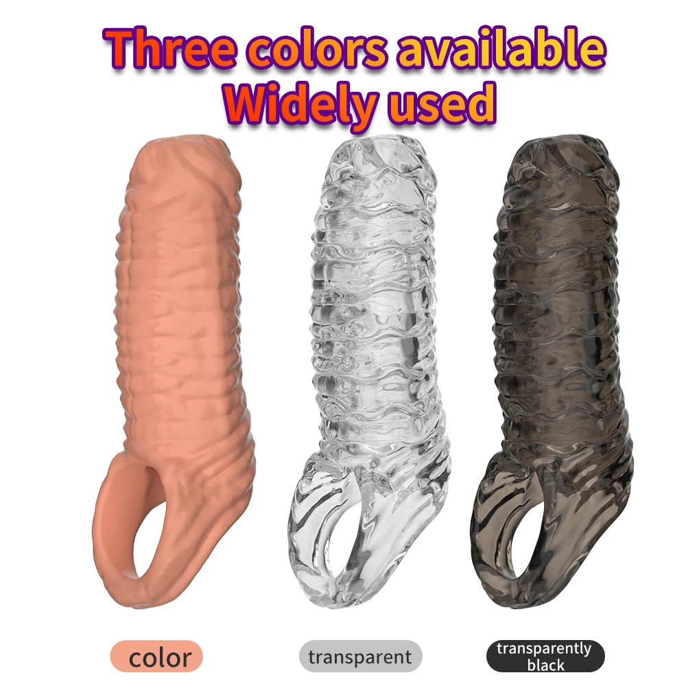 Penis Ring Male Realistic Penis Sleeve Extender Cock Sleeve Dick Enlargement Delay Ejaculation Cock Ring Reusable Condom Sex Toy - Image 15