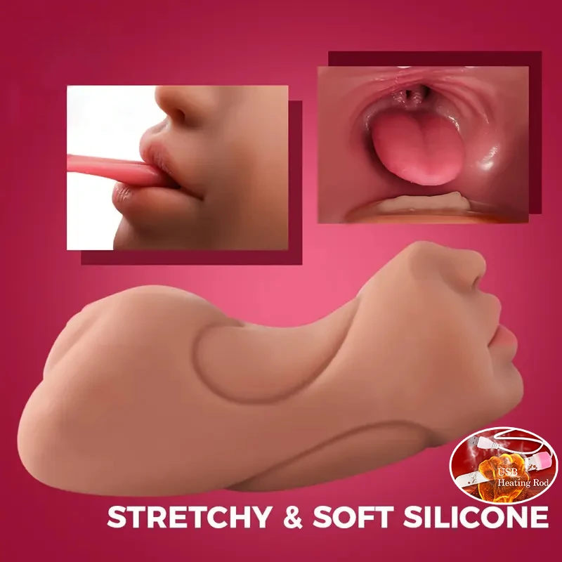 3 in 1 Pocket Pussy Vigina and Mouth Lifelike Sex Doll with Face TPE Portable Adult Sex Love Toy Male Stroker for Sexy Adult Men - Image 2