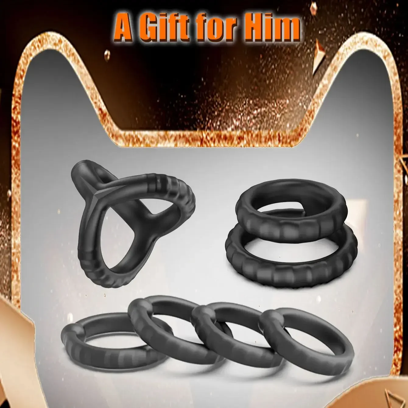 Reusable Silicone Penis Ring - Newest Design for Delayed Ejaculation & Penis Enlargement, Dick Enlarger Sex Toy for Men - Image 5