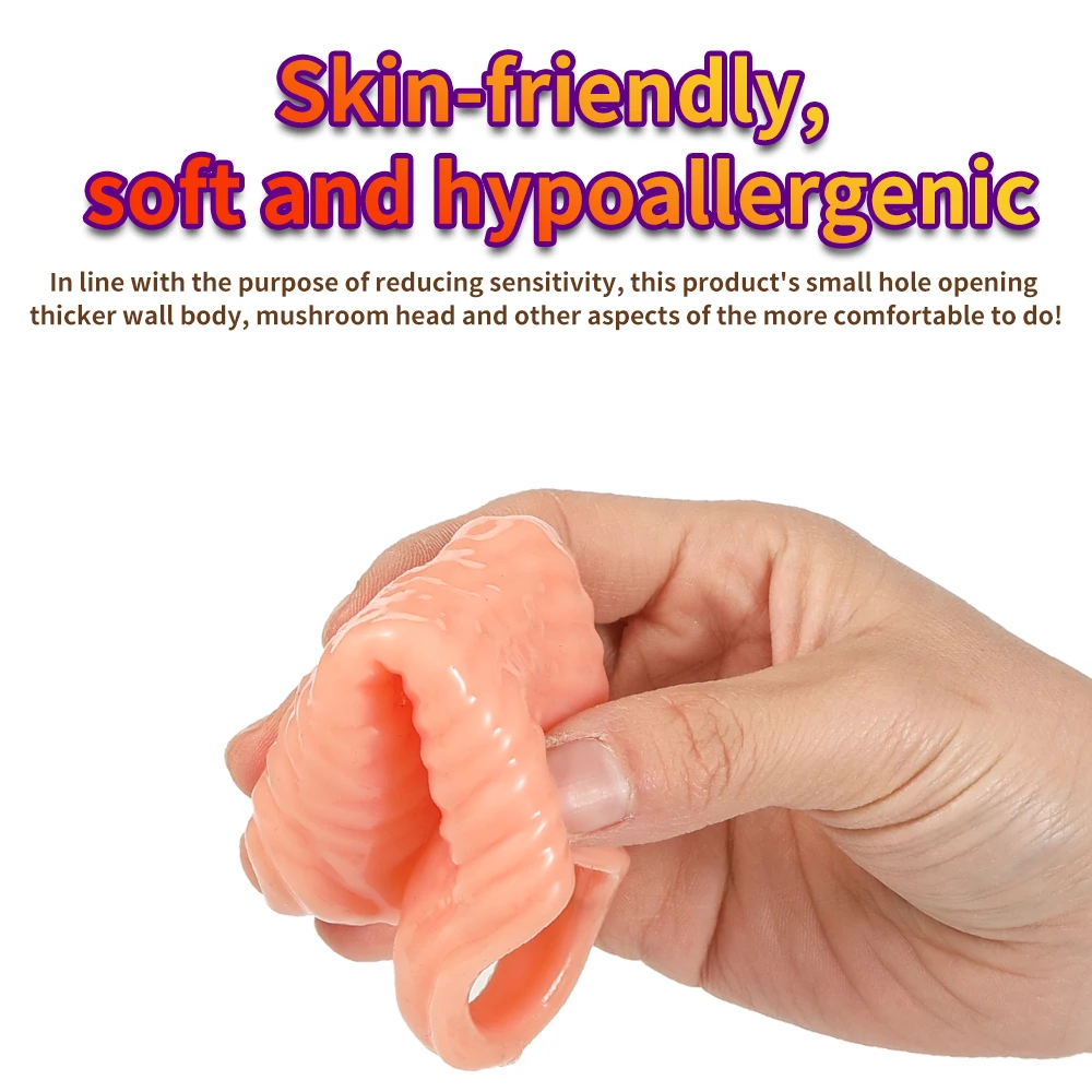 Penis Ring Male Realistic Penis Sleeve Extender Cock Sleeve Dick Enlargement Delay Ejaculation Cock Ring Reusable Condom Sex Toy - Image 12